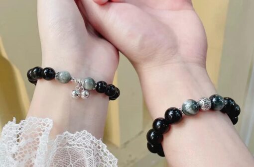 Black Obsidian Charm Bracelets – Spiritual Couple’s Jewelry - Image 3