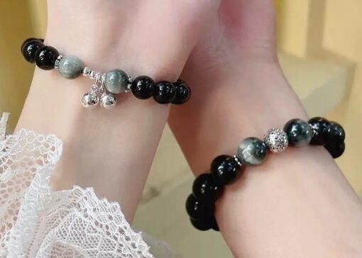 Black Obsidian Charm Bracelets – Spiritual Couple’s Jewelry - Image 6