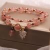 Natural Strawberry Quartz Crystal Bracelet