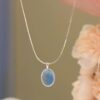 Silver Aquamarine Necklace S925 Sterling Silver
