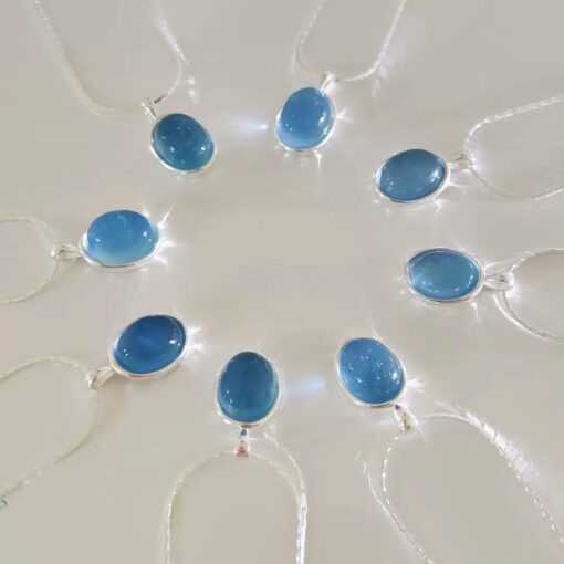 Silver Aquamarine Necklace S925 Sterling Silver - Image 4